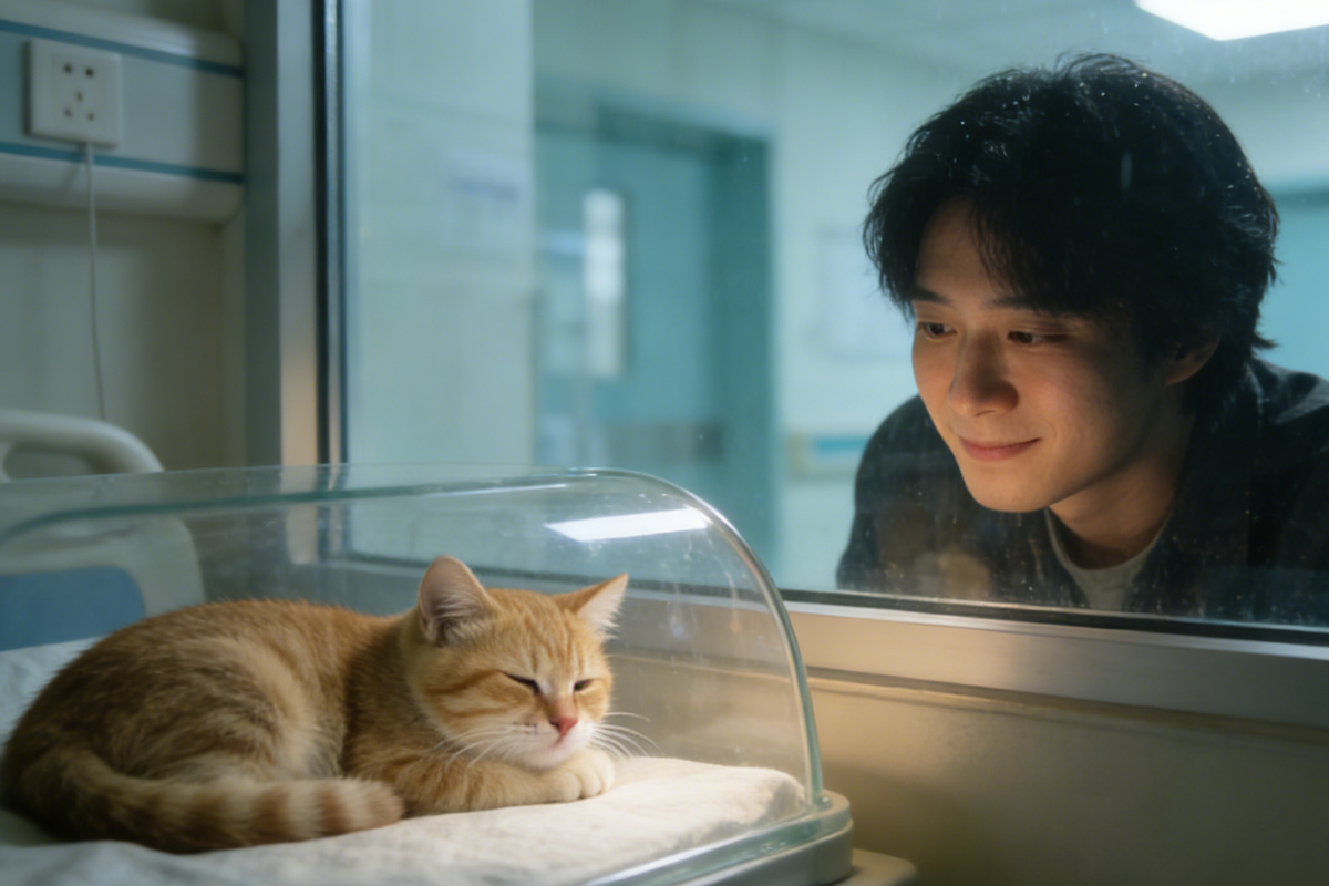 A stray kitten with a broken leg in the cold night – will he survive this winter?