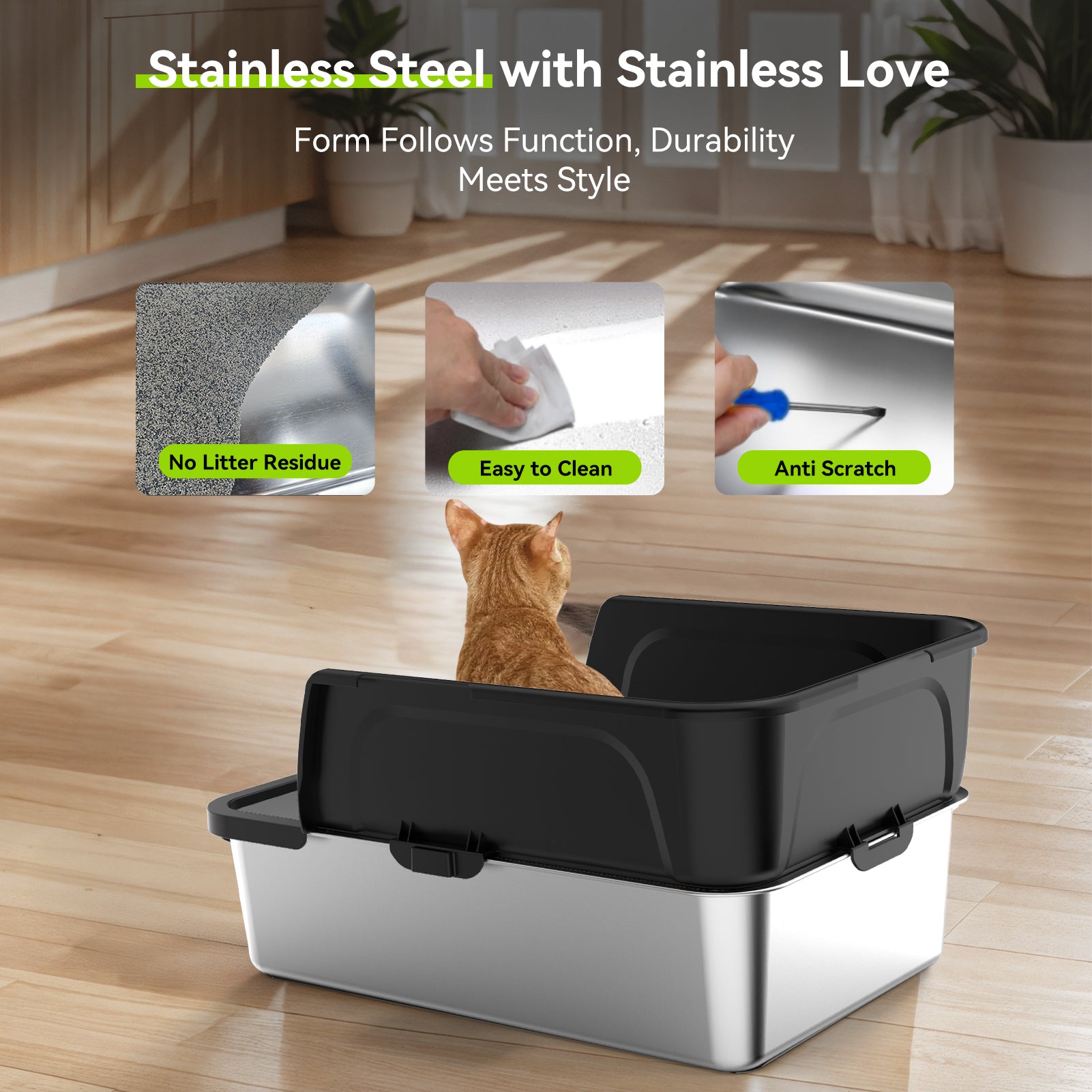 SCOOP-10 Stainless Steel Litter Box