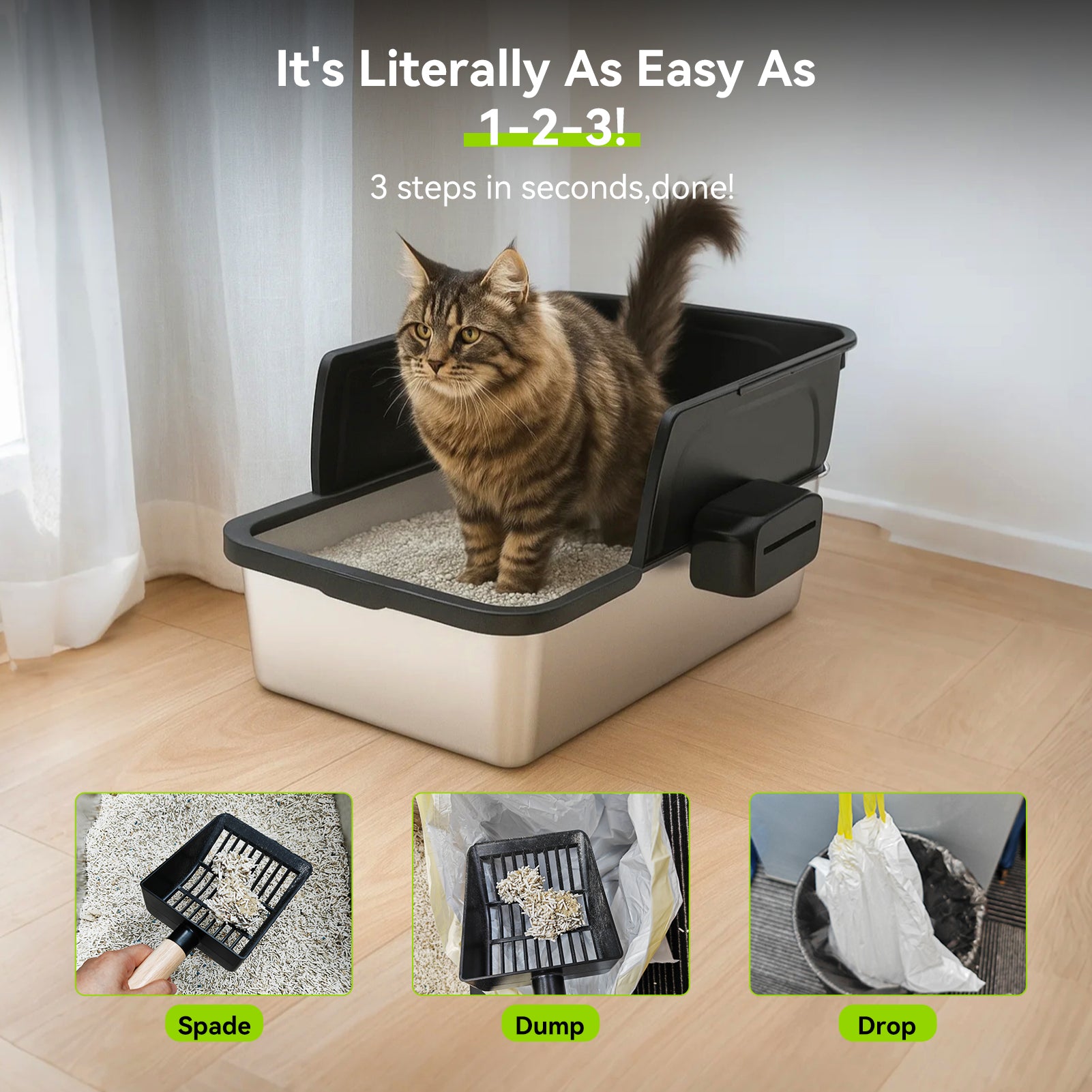 SCOOP-10 Stainless Steel Litter Box