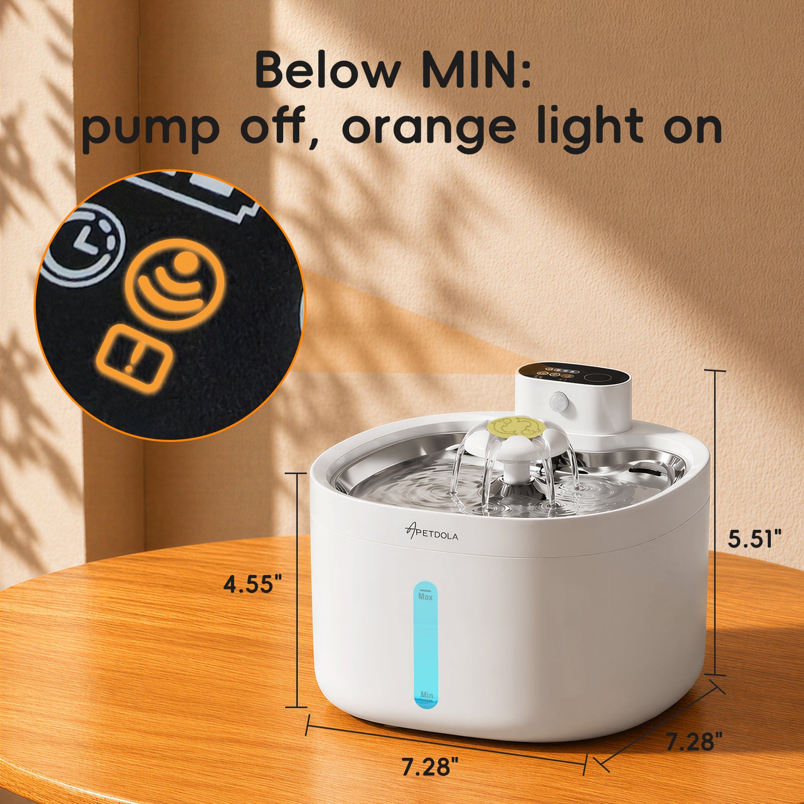 Apetdola Cat Water Fountain , FP12 PRO Wireless Pump Cat Fountain White