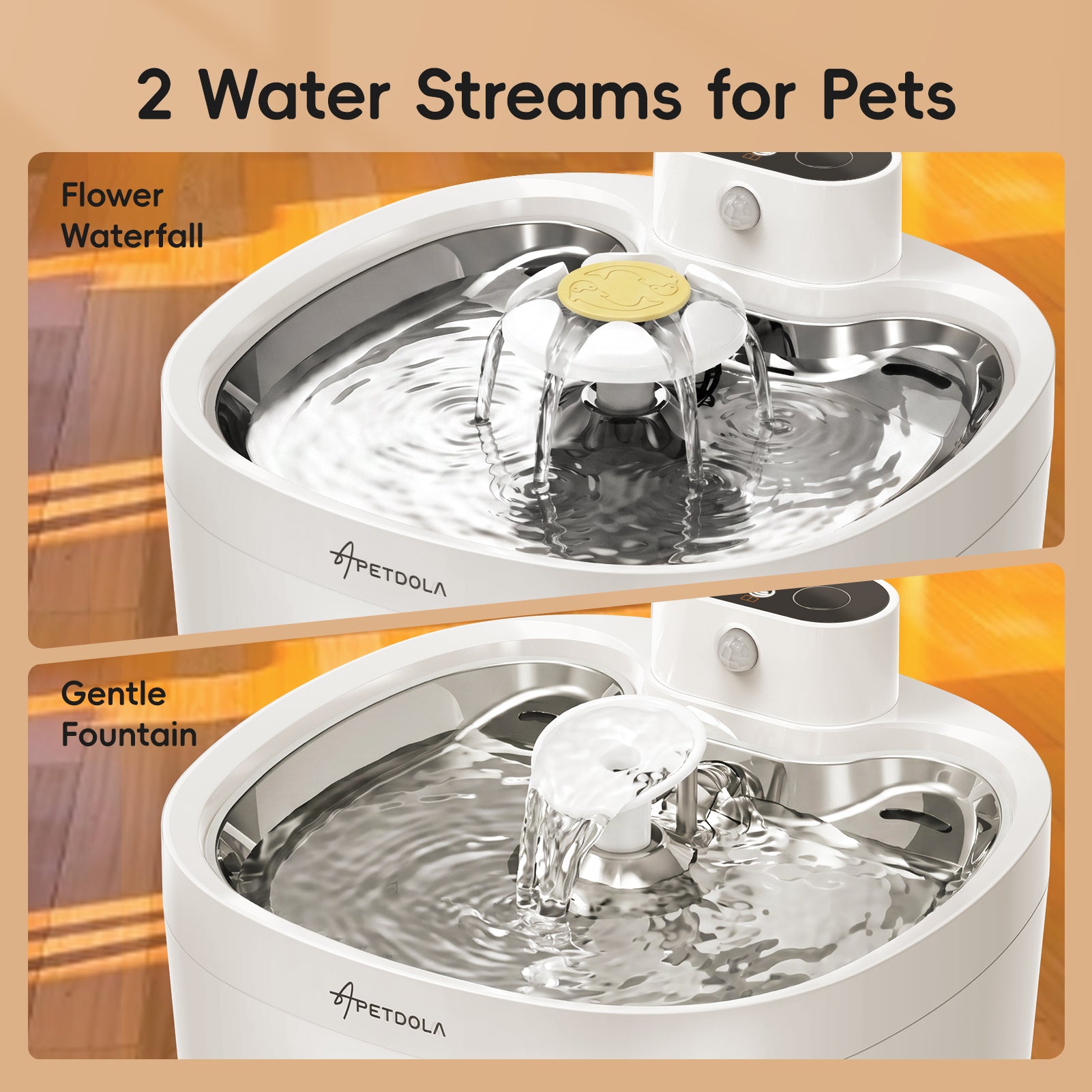 Apetdola Cat Water Fountain , FP12 PRO Wireless Pump Cat Fountain White