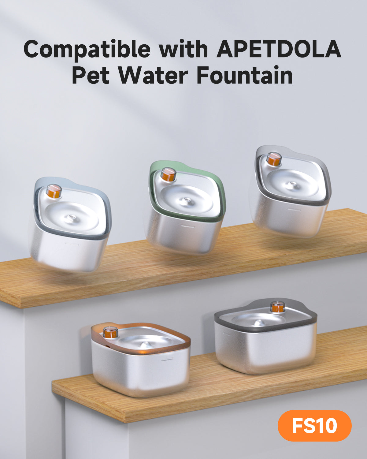 Stainless Steel Cat Water Fountain Filter, 6 Pack Filters for Cat Fountain 4.5L/158oz, Replacement Filters with 6 Layer Filtration System Food Grade for FS10 Pet Water Fountain